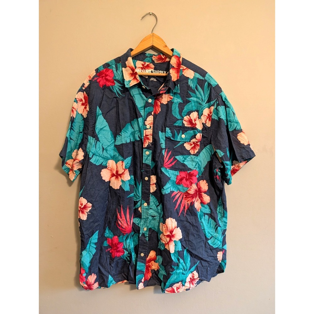 Mossimo Hawaiian Shirt Mens Size XXL Floral Tropical Beach Aloha Resort Vacation